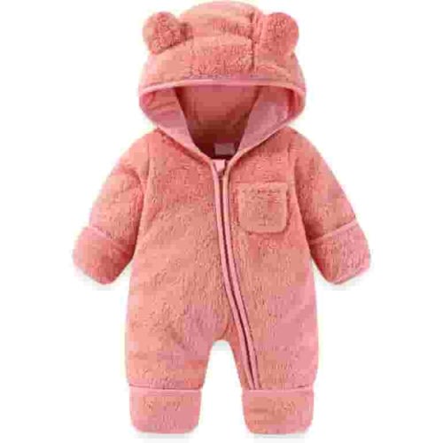 Baby Boys Snowsuit Bear Jumpsuit Baby Bodysuit Warm Clothes for 0-3 Months