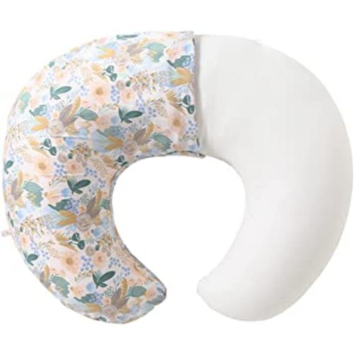Baby Nursing Pillow and Body Positioner with Premium Cotton Slipcover for Breastfeeding for Baby Boys and Girls, Feeding Pillow with Breathable Comfortable Pillowcase (Floral)
