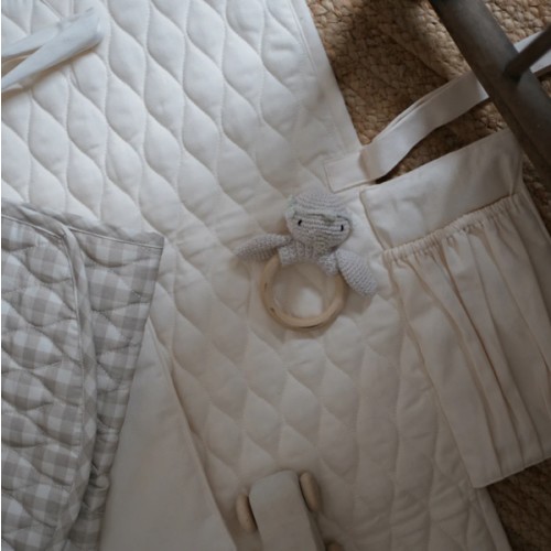 Portable Changing Pad - Beige Gingham | Gooselings