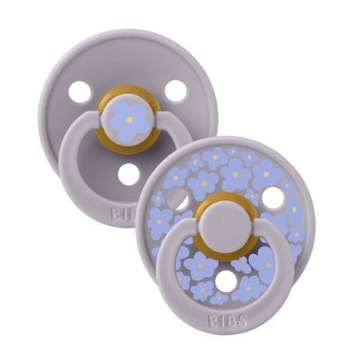 Bibs Studio Collection Colour Jasmine Floral Latex Pacifier 0-6 Months - Jasmine Blush Mix - 2pk