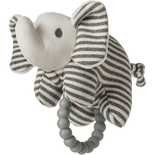 Mary Meyer Soft Baby Rattle with Soothing Teether Ring - Elephant