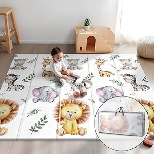 Foldable Baby Play Mat for Floor, 79x71 Extra Large Play Mat, Kids Non Toxic Foam Thick Play Mat for Baby, Waterproof & Anti-slip Baby Crawling Mat, Folding Play Mats for Babies and Toddlers