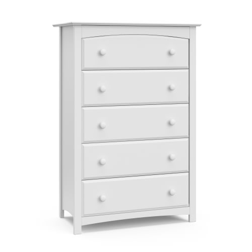 Storkcraft Kenton 5 Drawer Kids and Baby Dresser White