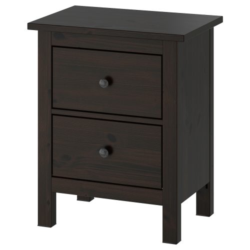 HEMNES 2-drawer chest - black-brown 21 1/4x26 "