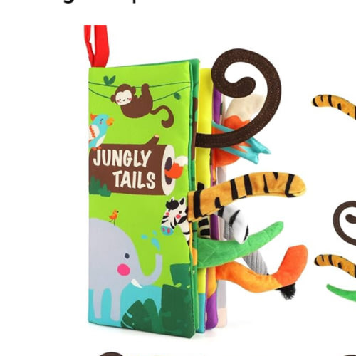 beiens Baby Books Toys, Touch and Feel Crinkle Cloth Book for Infant Baby 0-3-6-12-18 Months, Early Development Interactive Stroller Soft Toys, Newborn Gifts for Boys Girls