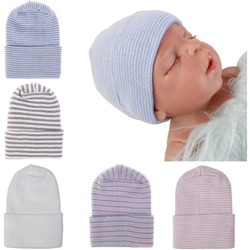 Newborn Hospital Hat Infant Baby Hat Caps with Bow Soft Cute Nursery Beanie Hat