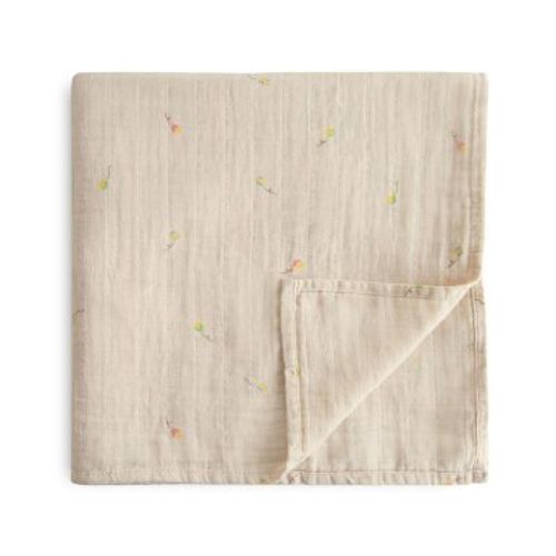 Mushie Organic Cotton Muslin Swaddle Blanket KITES