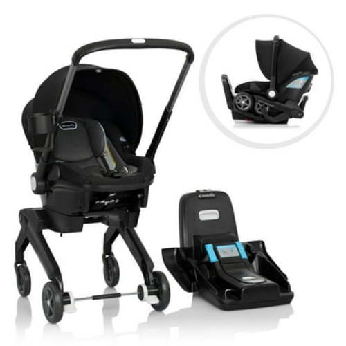 Evenflo Shyft DualRide Infant Car Seat Stroller Combo, Newborn Baby Grow Travel System, Beaufort Black