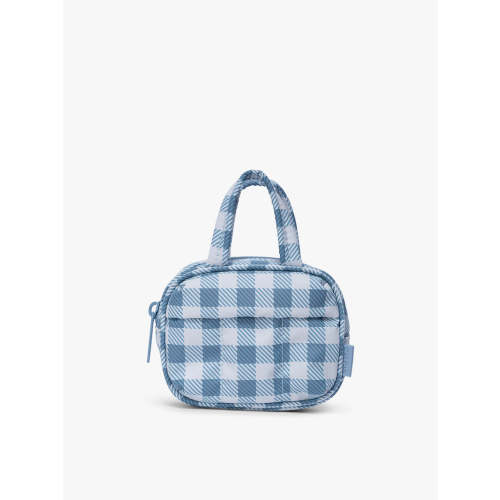 Luka Duffel Zip Bag Charm - In French Blue Gingham