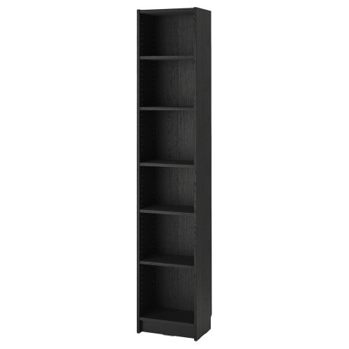BILLY Bookcase - black oak effect 15 3/4x11x79 1/2 "