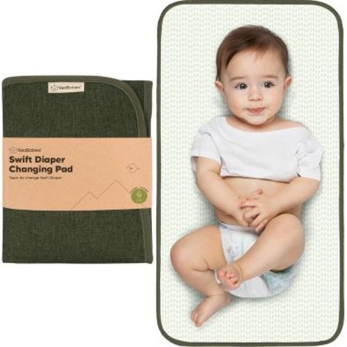 KeaBabies Swift Portable Diaper Changing Pad, Portable Waterproof Diaper Changing Pad for Baby, Travel Changing Pad for Diaper Bag (Dark Olive)