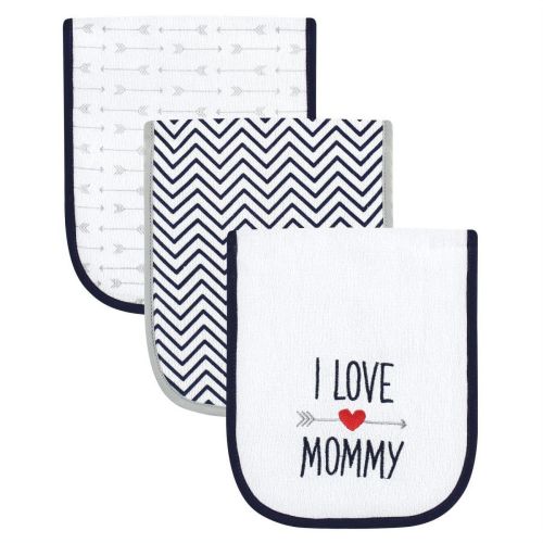 Luvable Friends Infant Boy Cotton Burp Cloths with Fiber Filling, Boy Mommy, One Size