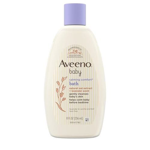 Aveeno Baby Calming Comfort Bath & Wash with Relaxing Lavender & Vanilla Scents & Natural Oat Extract, Hypoallergenic & Tear-Free Formula, Paraben-, Phthalate- & Soap-Free, 8 fl. Oz