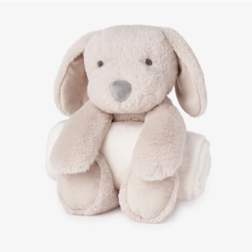 Puppy Bedtime Huggie Plush Toy with Blanket – Elegant Baby