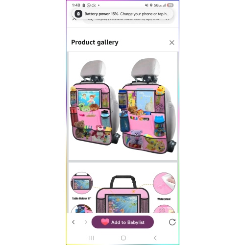 Amazon.com: ULEEKA Car Backseat Organizer with 11" Table Holder, 10 Storage Pockets Seat Back Protectors Kick Mats for Kids Toddlers, Travel Accessories, 2 Pack, Pink : Baby