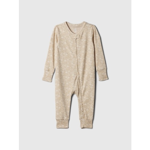Baby Supima® Footless One-Piece in bedrock beige, size: 0-3 M