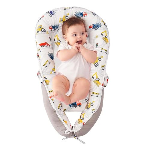 Viviland Baby Lounger, Bionic Design Baby Nest Sleeper Baby Lounger for Newborn 0-24 Months, Soft Cotton Breathable Lounger Pillow for Infants, Truck Newborn Lounger - Car