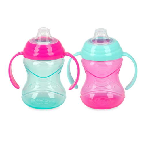 Nuby No-Spill Clik-it Soft Spout Sippy Cup, 10 fl oz, 2 Count