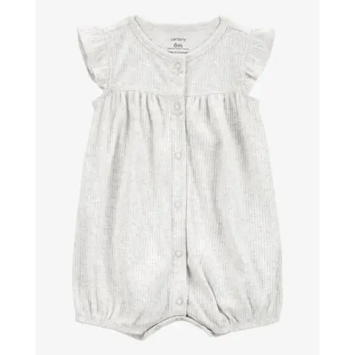 Baby Cotton Rib Short-Sleeve Romper - Gray - Carter's | Carter's