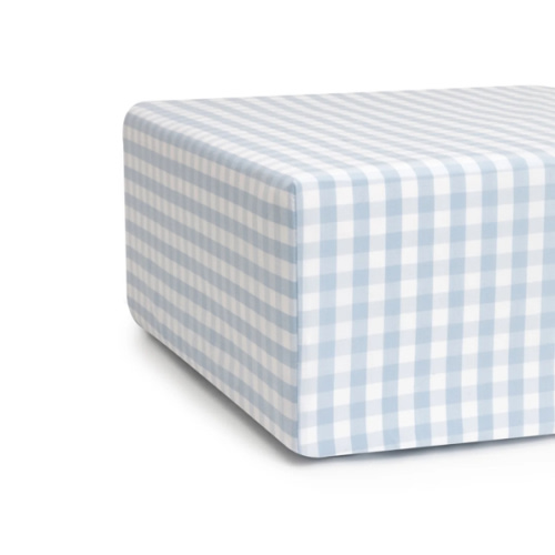 Luxe Premium Light Blue Gingham Crib Sheet