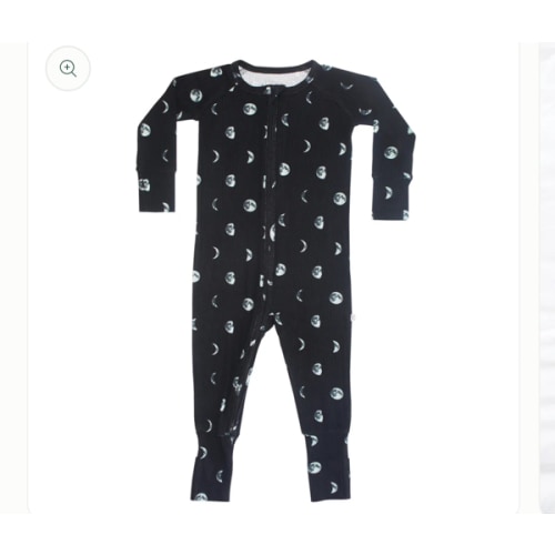 Moon Phases Small Ribbed Zip Romper
