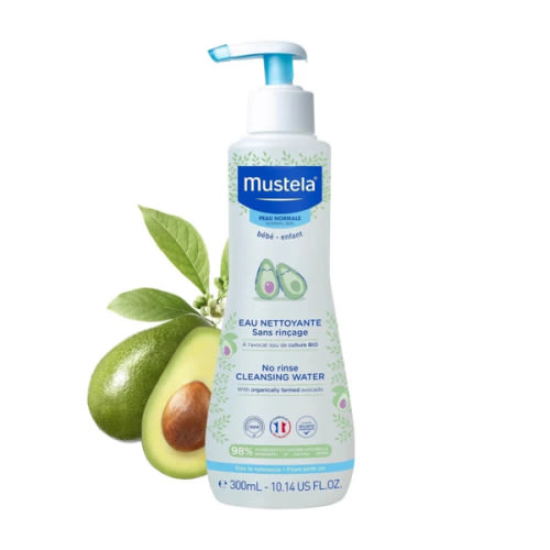 Mustela Baby Cleansing Water - No-Rinse Micellar Water - with Natural Avocado & Aloe Vera - for Baby's Face, Body & Diaper - 1 or 2-Pack - Various Sizes