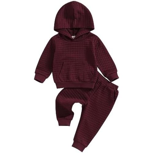 Ledy Champswiin Baby Boy Girl Sweatsuits Sportswear Toddler Kids Solid Color Outfit Hoodie Sweatshirt Tops & Pants Clothes
