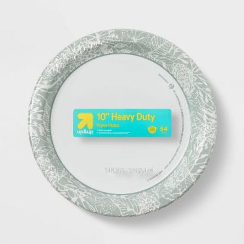 Green Botanical Paper Plate 10" - 54ct - up&up™