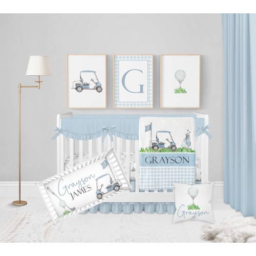 Golf Crib Bedding Set Boy, Golfing Baby Boy Crib Bedding Blue, Golf Nursery Decor Boy, Golf Baby Bedding Crib Sets Boy, Golf Crib Sheets Boy