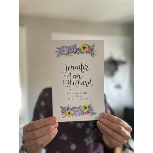 Personalized New Baby Handlettered Print - Etsy