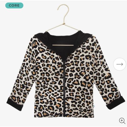 Reversible Jacket | Lana Leopard Tan & Black Ribbed | Leopard Baby Jacket