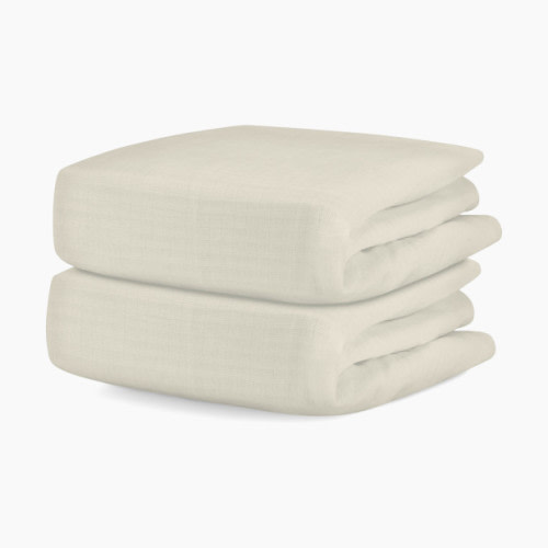 2-Pack Organic Cotton Breathable Crib Sheets - Oatmeal