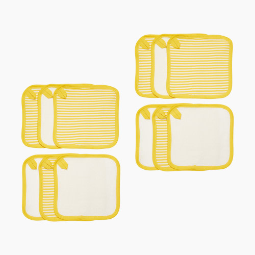 Small Story Organic Washcloth (6 Pack) - Yellow Stripe, 12