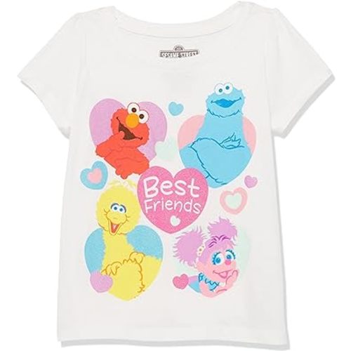 Sesame Street Girls' Toddler Best Friends Short Sleeve Puff Tee