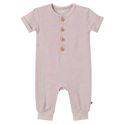 Modern Moments by Gerber Gender Neutral Short Sleeve Henley Romper, Sizes 0/3 Months - 24 Months