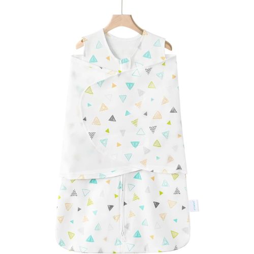 Swaddle-Blanket Baby Girl & Boy Swaddles Newborn Infant Transition 100% Cotton Wrap Blankets, 3-Way Adjustable Wearable Blanket, TOG 1.0 (Multicolored Triangle, 0-3 Month)