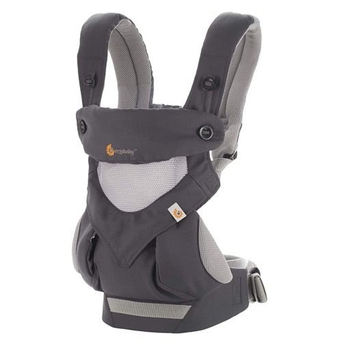 Ergobaby 360 All-Position Baby Carrier with Lumbar Support (12lbs - 45lbs) - Premium Cotton Toddler Carrier - Soft Air Mesh Fabric - Carbon Grey