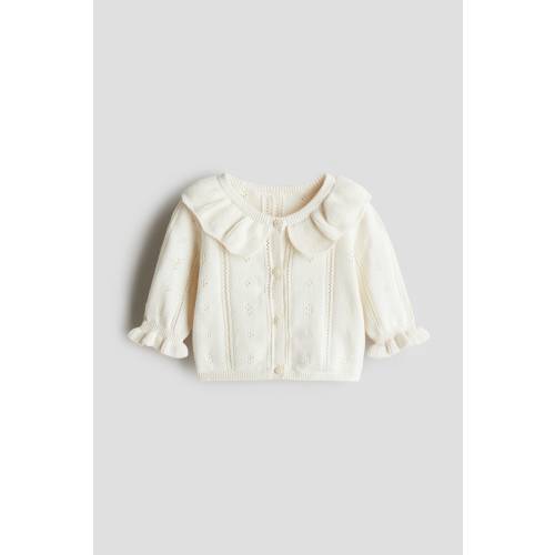 POINTELLE-KNIT CARDIGAN