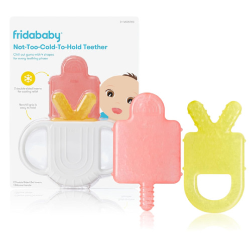 Frida Baby Silicone Teething Toys, 4-in-1 Teether for Babies & Infants, Teething Relief for 0-18 Months, Not-Too-Cold-to-Hold Baby Teether, BPA-Free