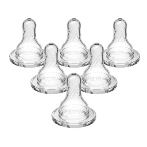 Dr. Brown's Ultra-Preemie Baby Bottle Nipple - Super Slow Flow, 6pk, 0m+, BPA-Free, Latex-Free, Dishwasher Safe