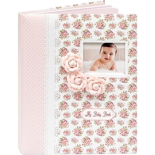 Baby Book Keepsake - Baby Memory Book and Album for Girl, Journal from Pregnancy to First 5 Years, Scrapbook to Record Memories, Milestones and Photos, Baby Book - Pink