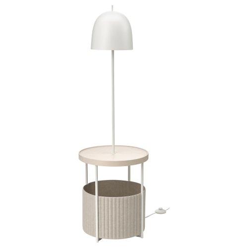 TRINDSNÖ Floor lamp - white metal/birch veneer