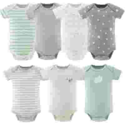 The Peanutshell Baby Bodysuit Pack with Safari Design, Unisex Baby Clothes for 6-9 Months, 4-Pack