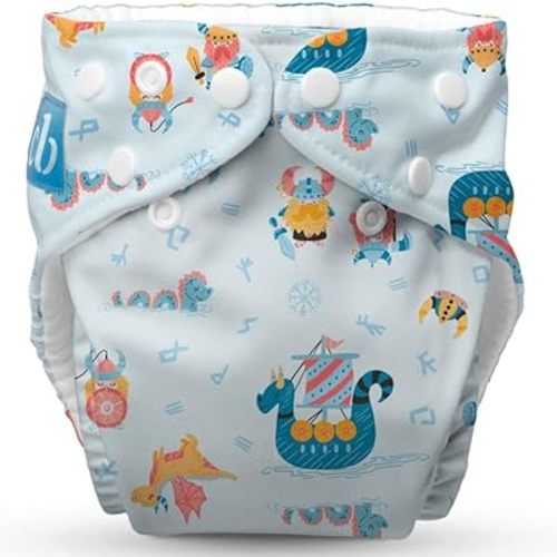 Charlie Banana Cloth Diapers, Reusable, Washable, Adjustable One Size Diaper, for Babies and Toddlers, with Absorbent Insert - The Vikings, 1 Pack