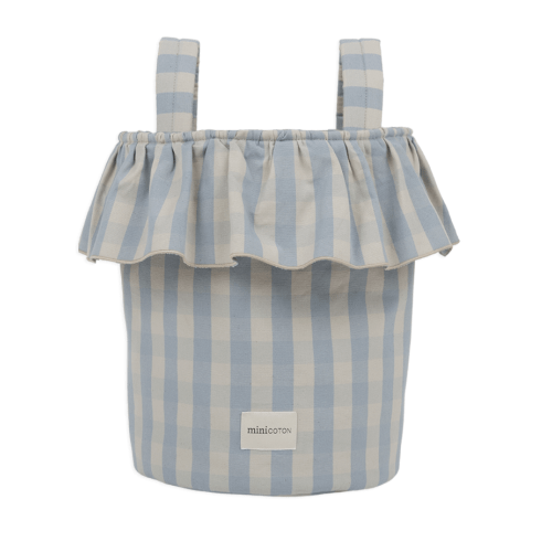 Minicoton - Stroller Bag Basket (Basket Vichy Blue + Sand)