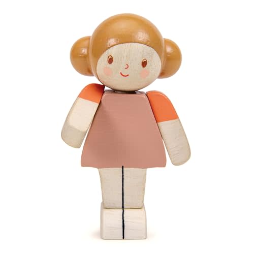 Tender Leaf Toys - We are Family - Ivory Girl - Eco-Friendly Multicultural Wooden Dolls with Moving Arms - Build Your own Family - Encourages Imaginative Play, Empathy and Social Skills - Age 3+