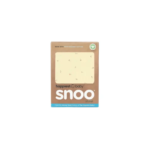100% Organic Baby Bassinet Sheets for SNOO - Butter Yellow Cherries