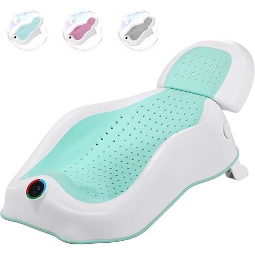 Baby Bath Support Newborn Bathtub with Thermometer,Foldable Baby Tubs for Newborns Baby Bathtub,Soft Sink Baby Bath Tub for Newborn Tub Infant Bathtub Baby Bather,Baby Bath Essentials Must Have