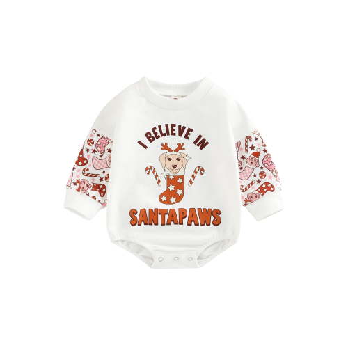 DcoolMoogl Toddler Baby Girl Boy Christmas Outfit Santa Snowman Sweatshirt Romper Sweater Onesie Bodysuit Fall Clothes