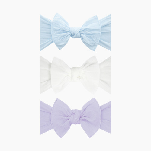 Baby Bling Classic Knot Headband Set (3 pack) - Sky/White/Light Orchid